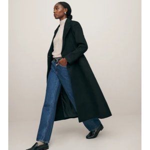 NWOT Reformation Oscar Nipped Waist Coat in Black Wool Blend Pockets Buttons